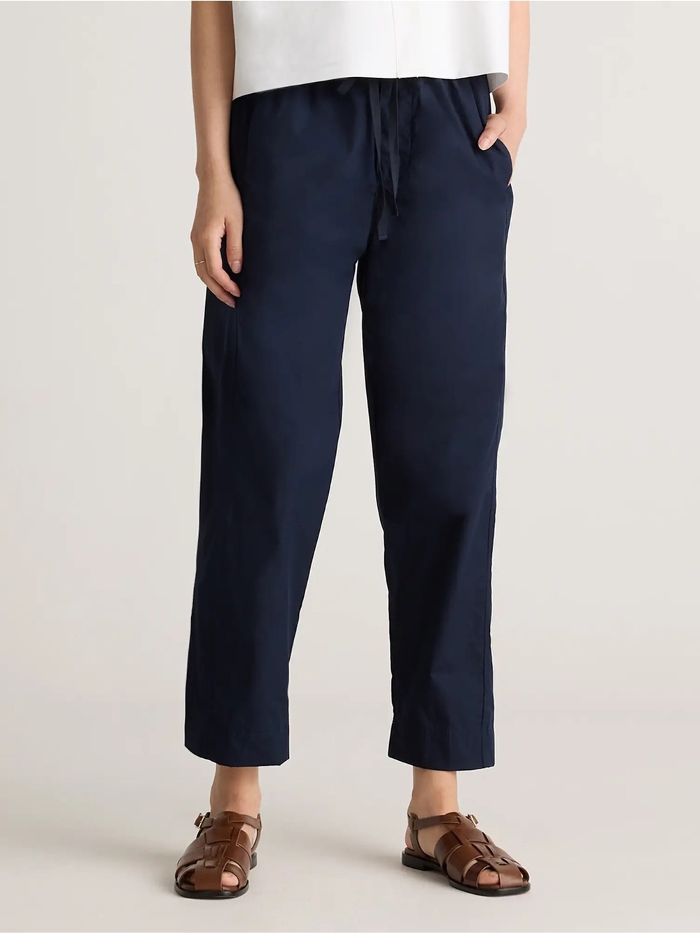 QUINCE 100% Organic Cotton Poplin Pull-On Pants, XL